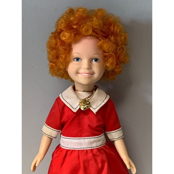Vintage Orphan Annie Knickerbocker Doll with Locket Red Dress - Picture 2 of 7